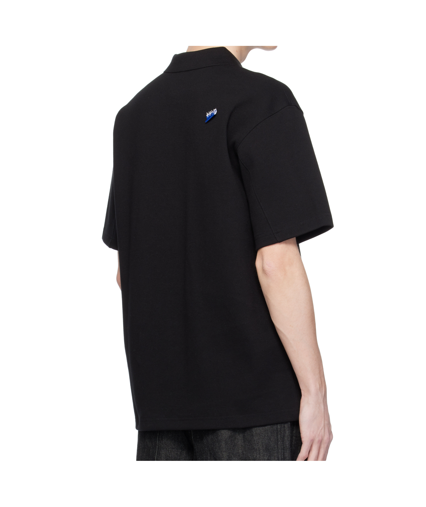 Ader Error Lapel Short Sleeve Polo Shirt In Black