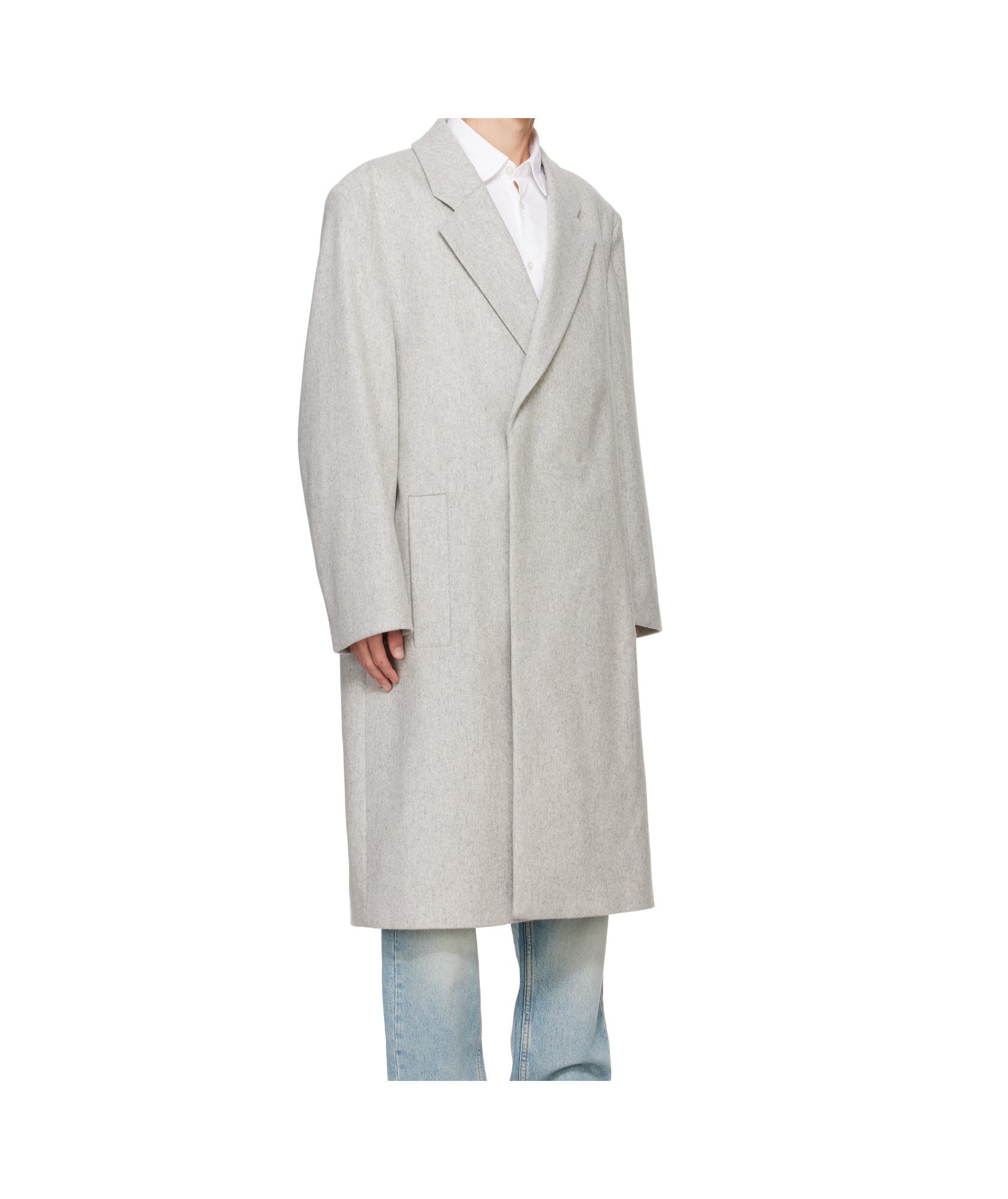 Hugo Boss Gray Relaxed-fit Coat In White