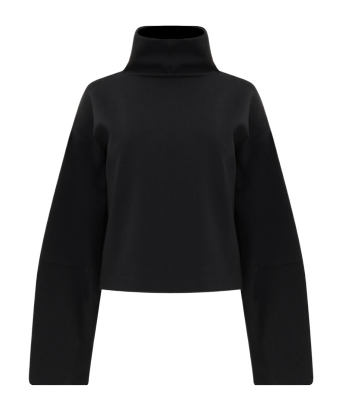 Shop Staud Binoche High Cowl Neck Top In Black
