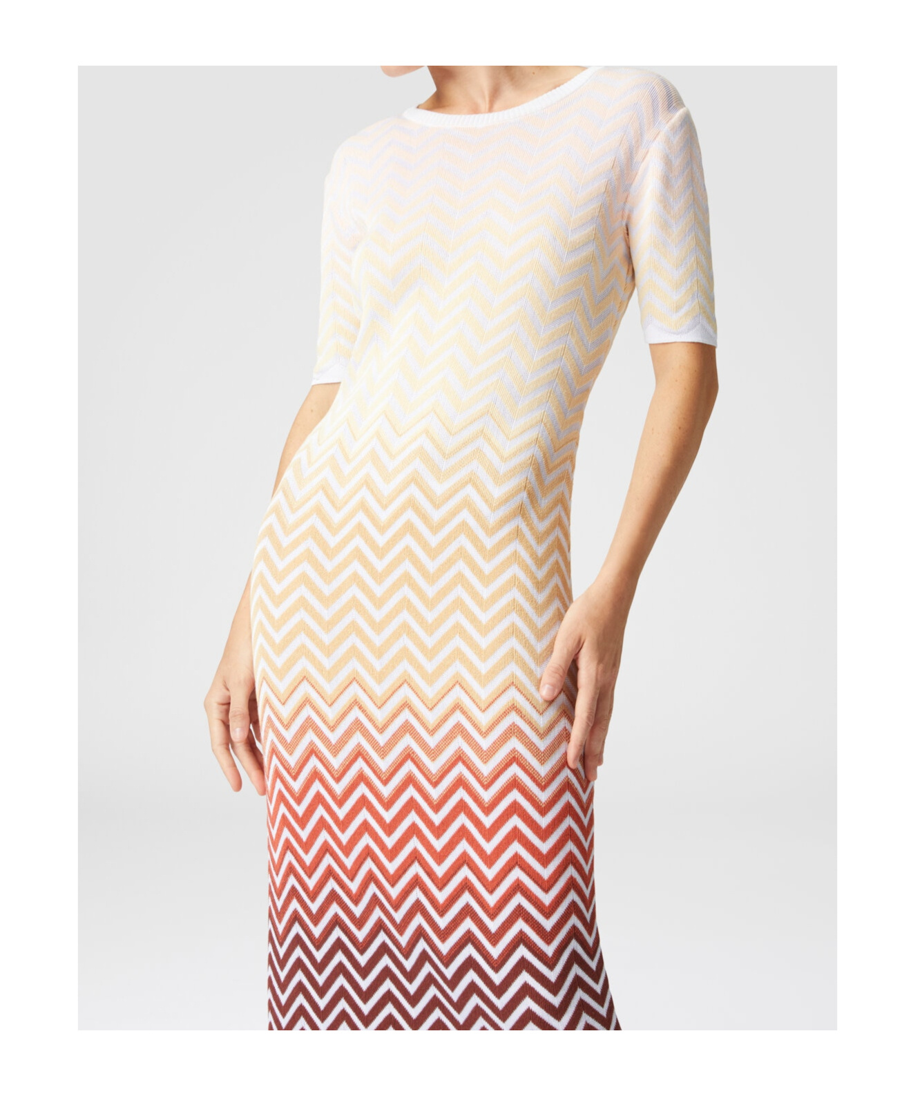 Missoni Zigzag-woven Midi Dress In White