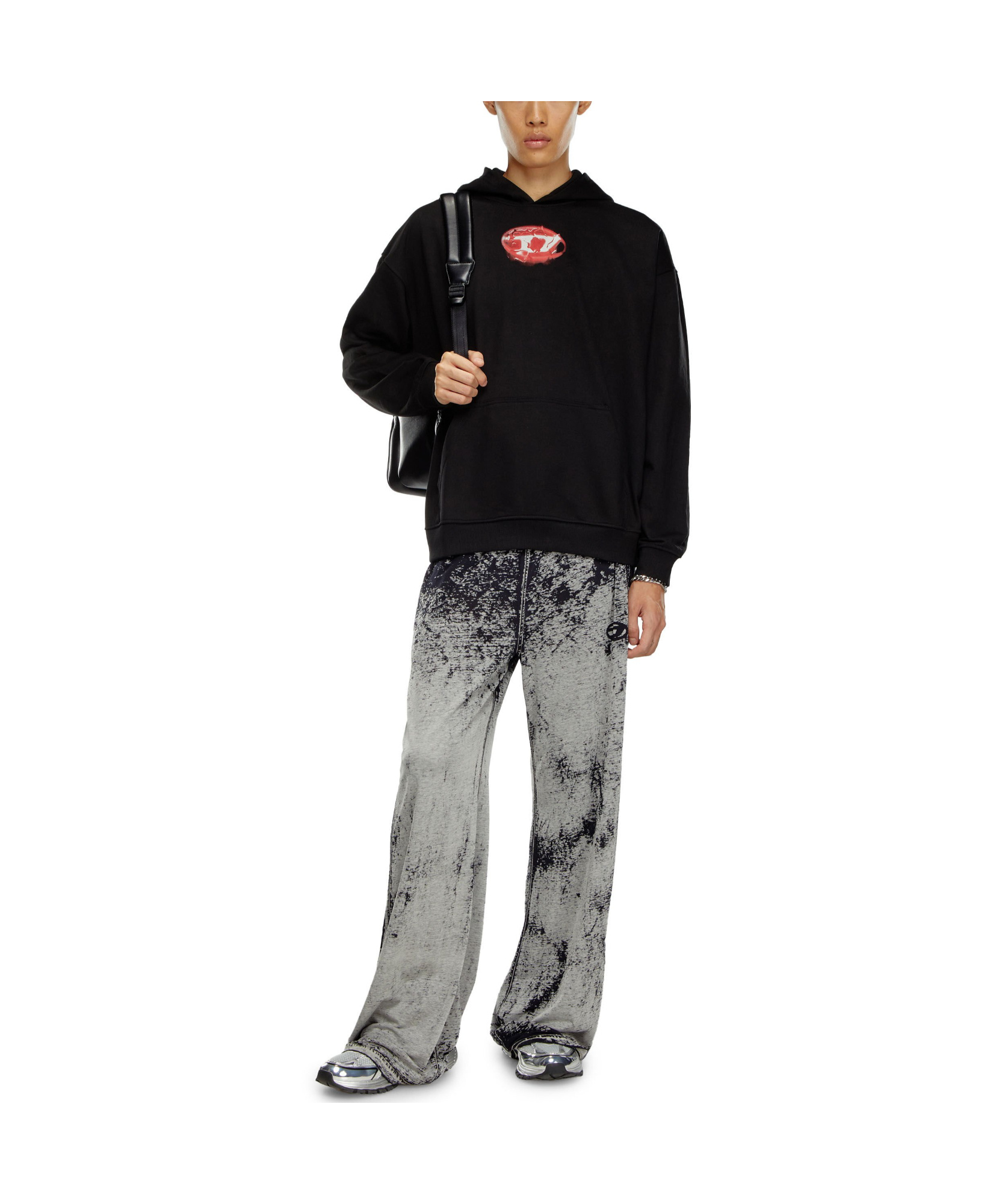 Diesel S-boxt-k3 Cotton Hoodie In Black