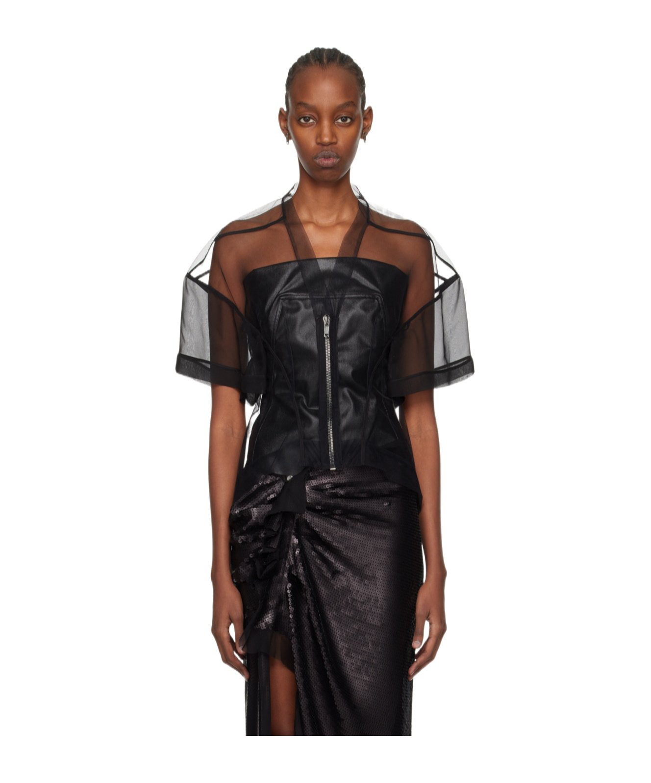 Rick Owens Handkerchief Mesh Jacket In Gray