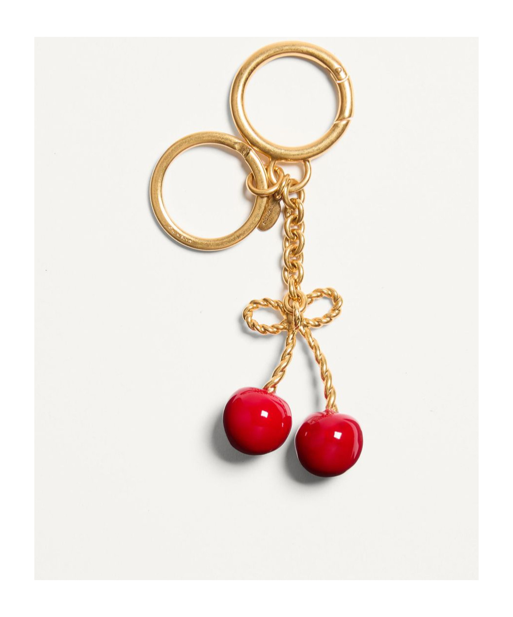 Valentino "cherryfic" Keychain Bag Charm In Gold