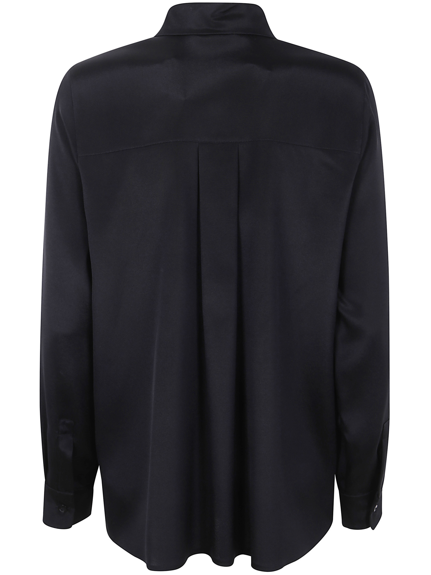 Max Mara Relaxed Fit Black Silk-elastane Blend Shirt In Black