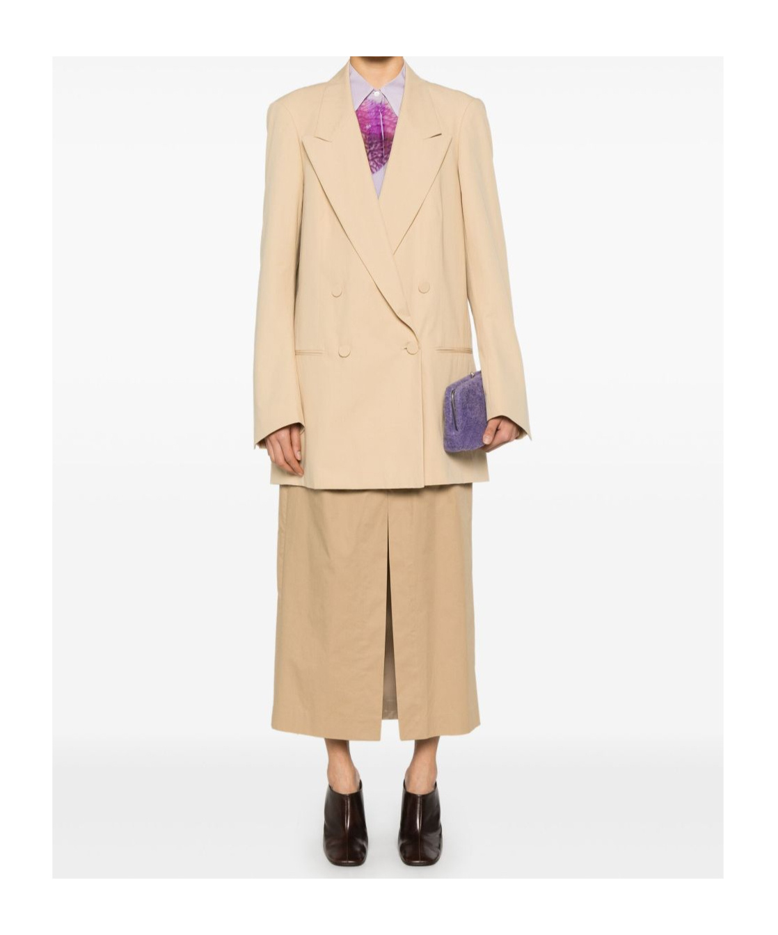 Dries Van Noten Beige Double-breasted Blink Blazer