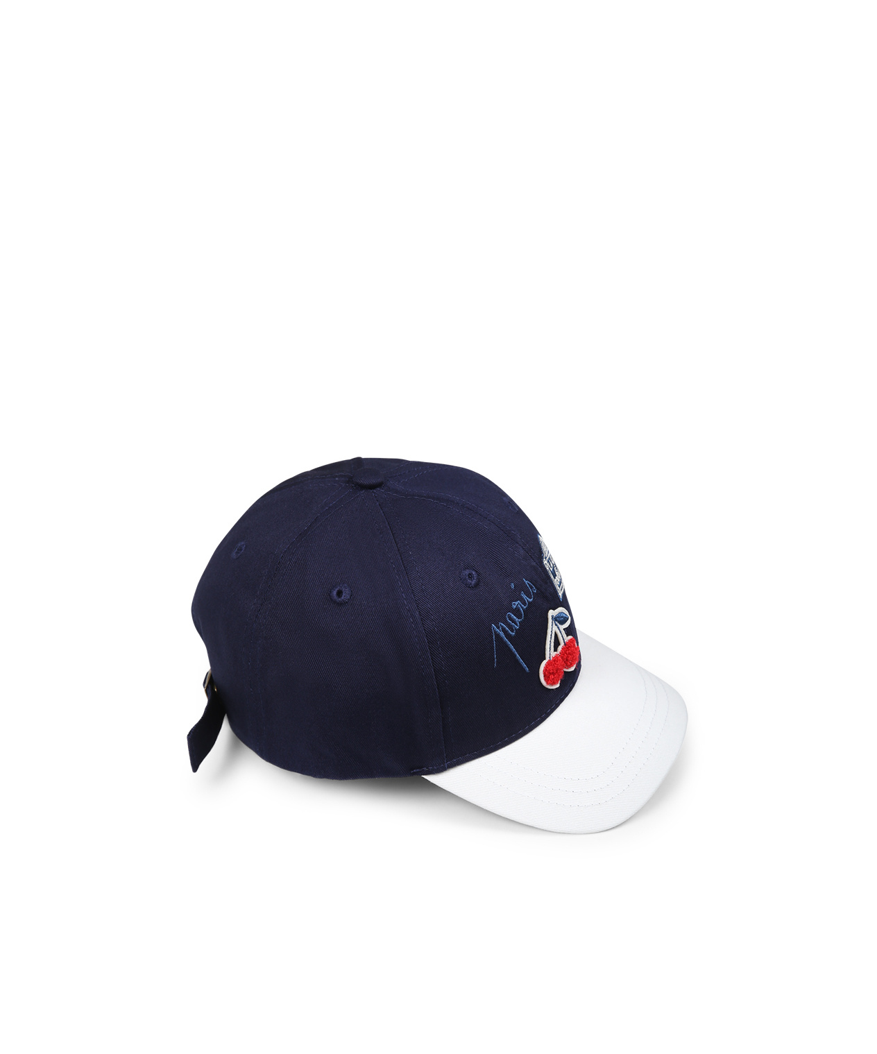 Bonpoint Cherry Patch Embroidered Baseball Cap In Black