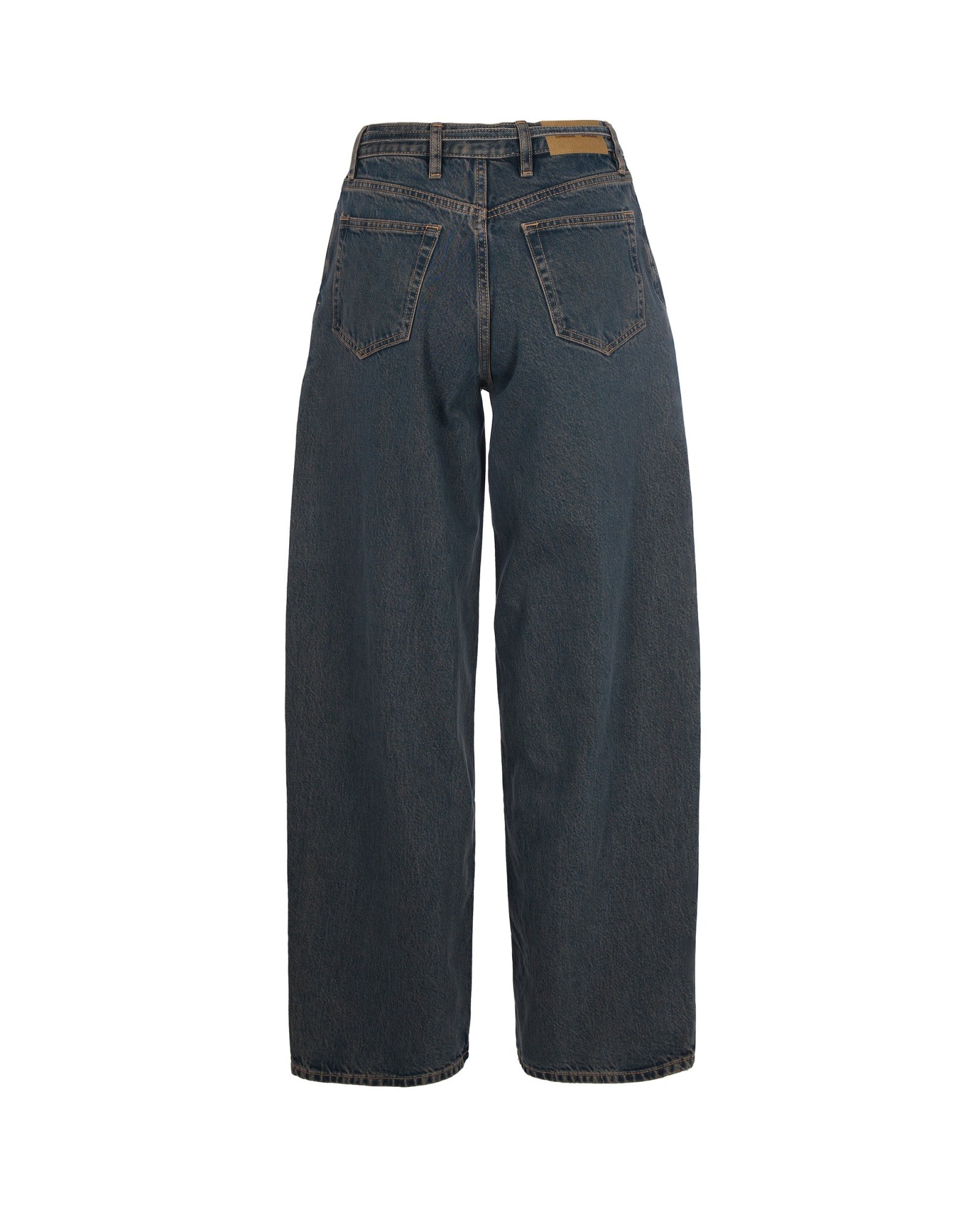 Samsoe & Samsoe Denim Trousers With Belt Loops In Gray