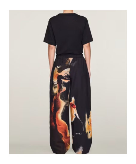 Y-3 Wide-leg Track Pants With Abstract Floral Print In Yellow