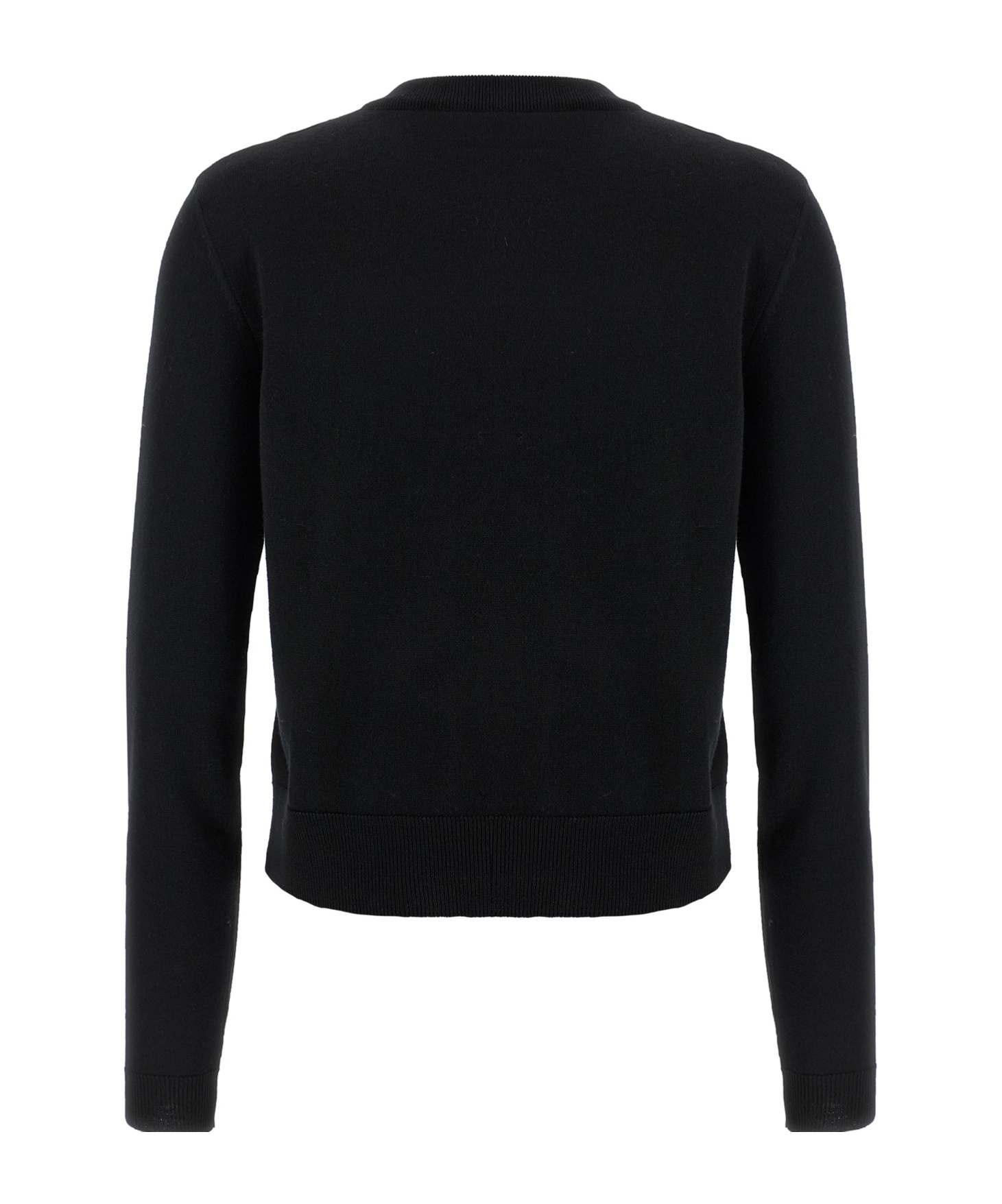 Moschino Teddy Bear-intarsia Crew-neck Sweater In Black
