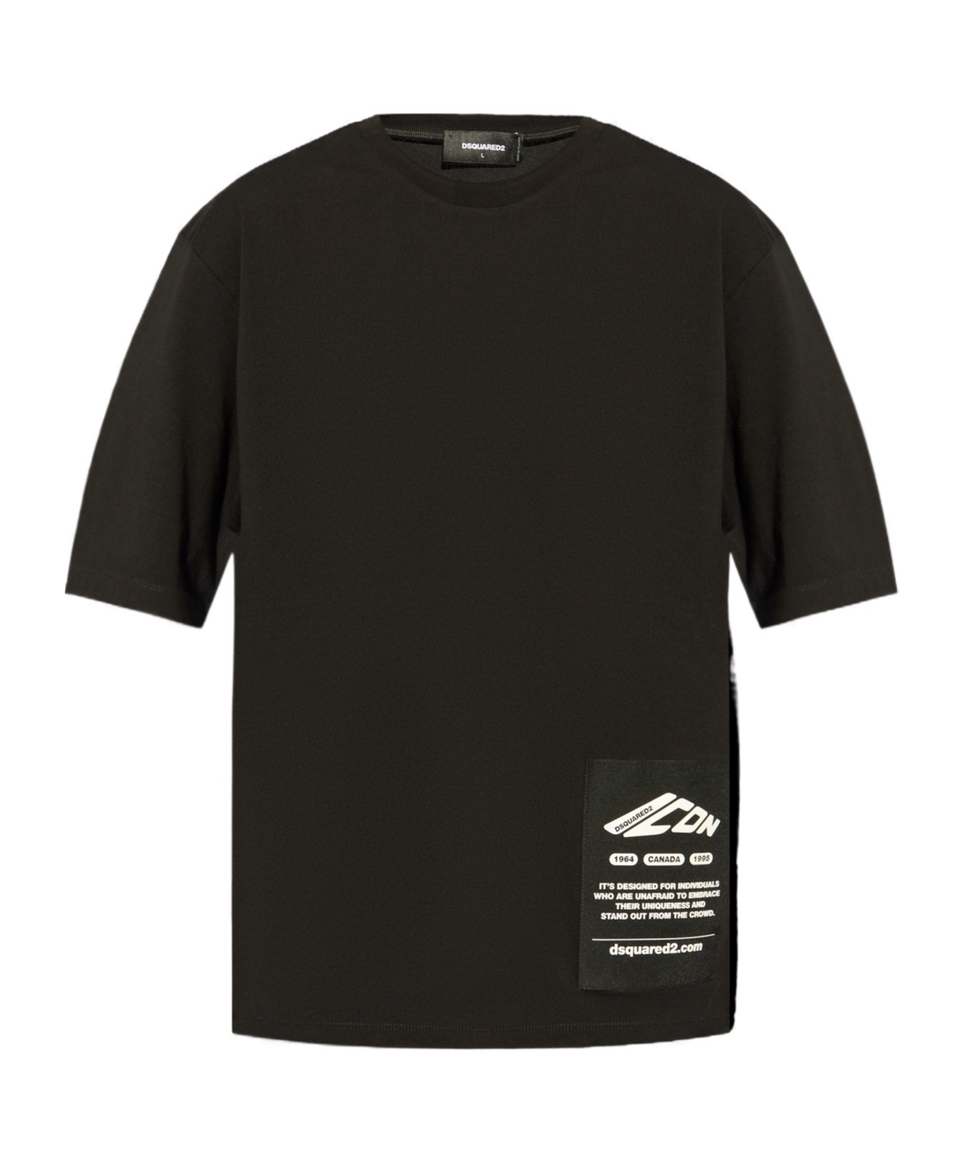 Dsquared2 Graphic-print Cotton T-shirt In Black