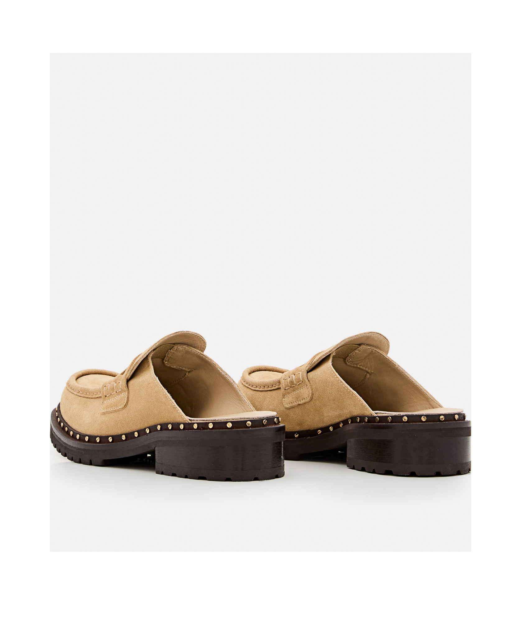 Golden Goose Round Toe Mules In Nude
