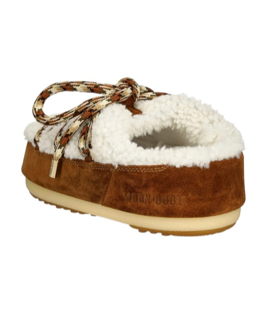 Moon Boot Icon Shearling Mules In Brown