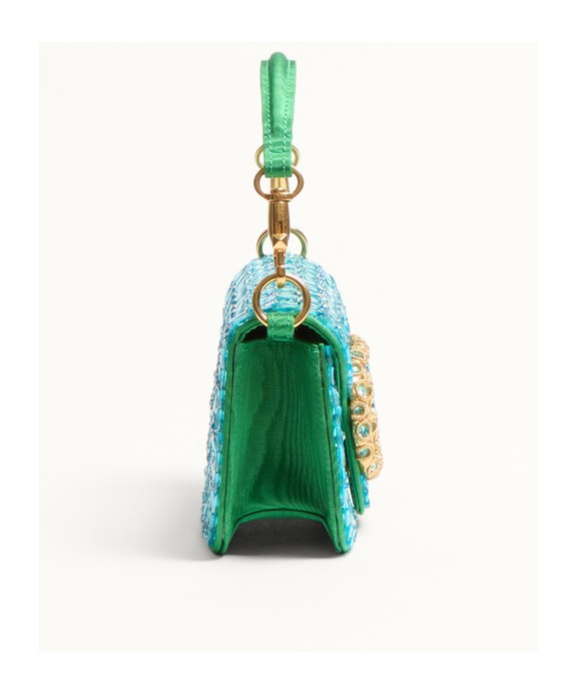 Valentino Embroidery Small Shoulder Bag In Green