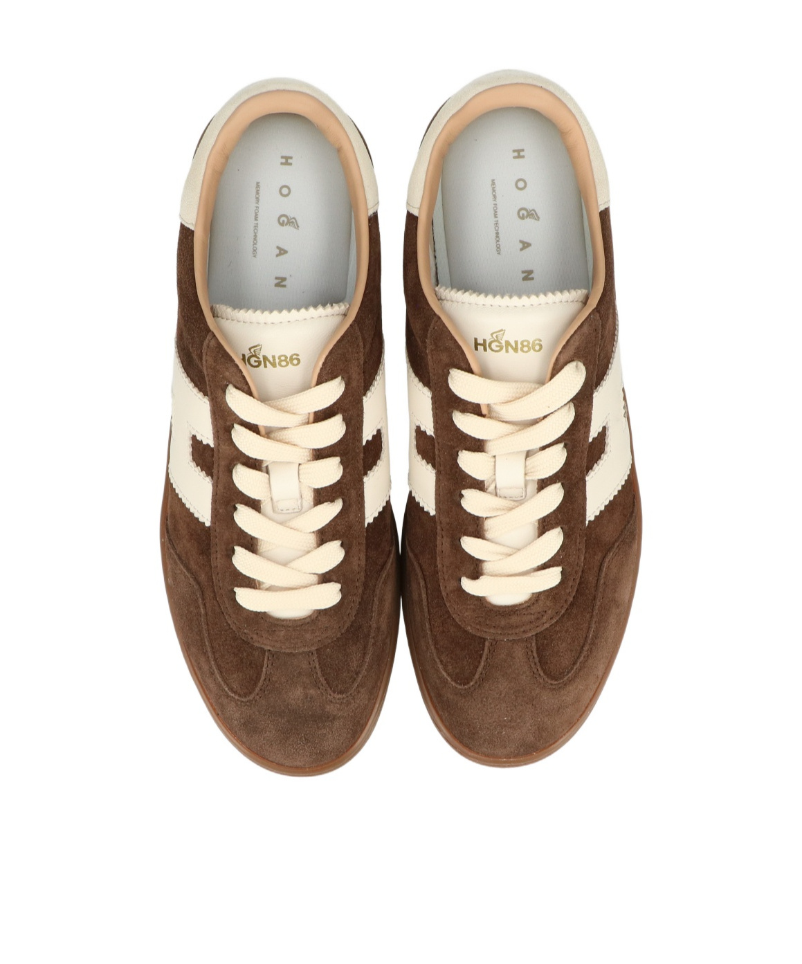 Hogan Low-top Suede Sneakers With Contrasting Stripe In Brown