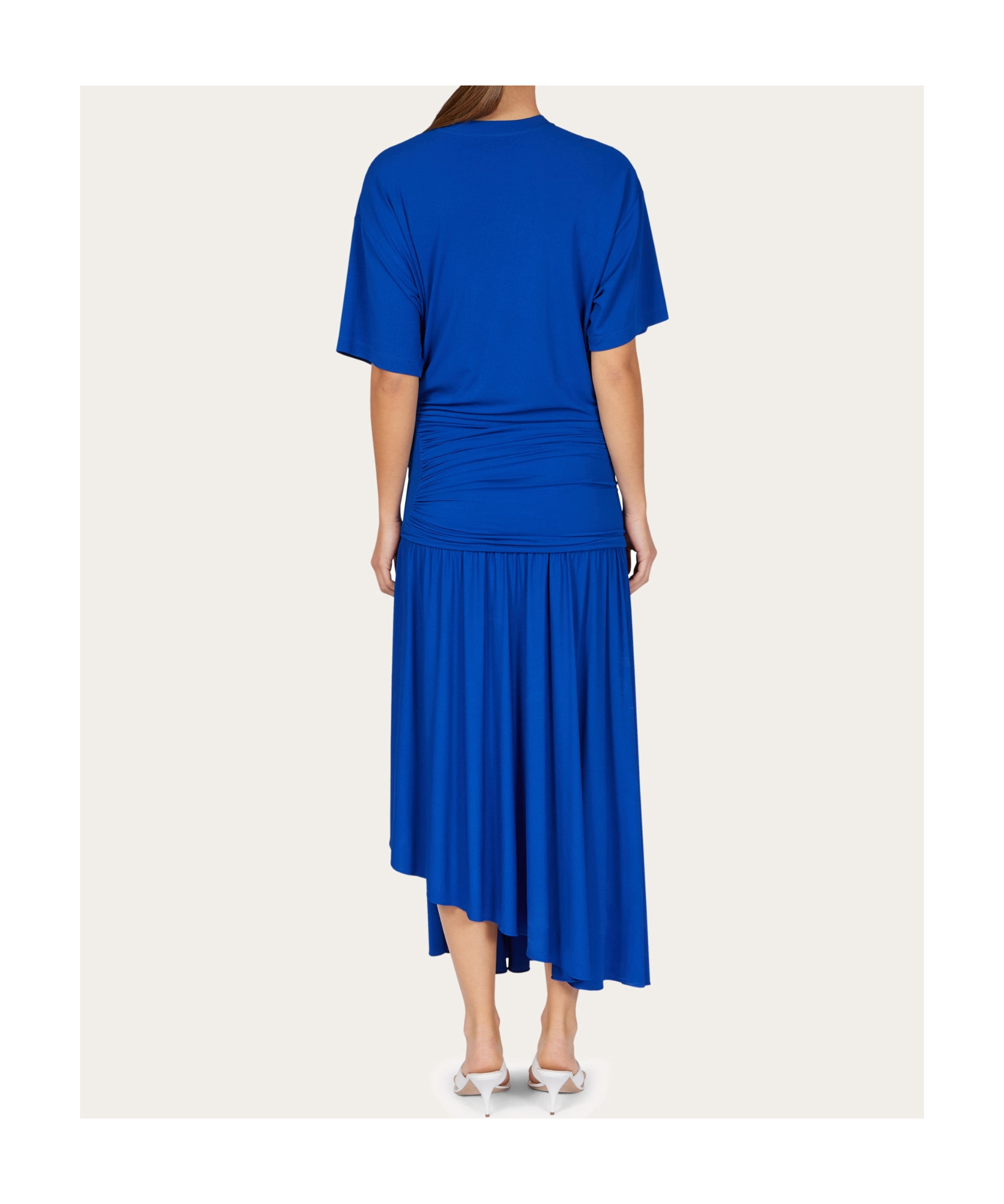 Ferragamo Asymmetric Jersey Midi Dress