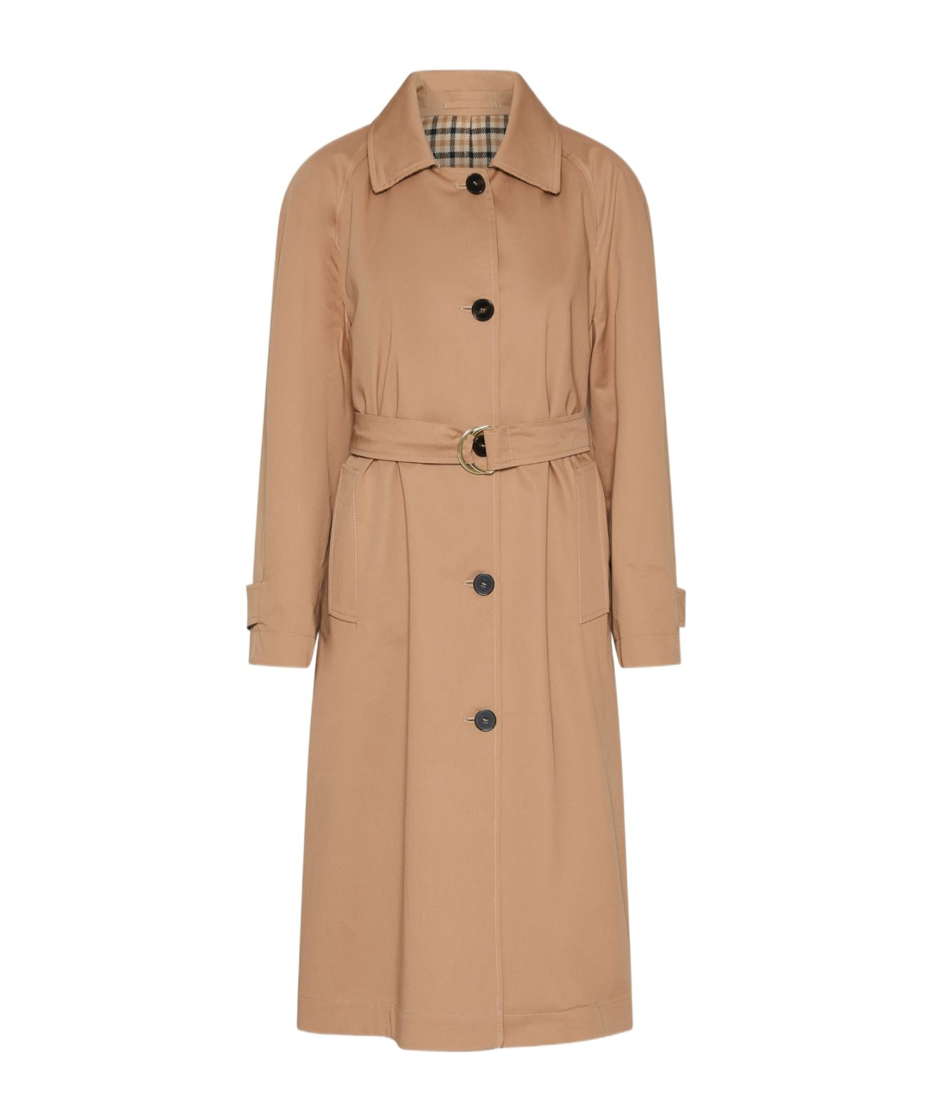 Marella Stretch Gabardine Trench Coat - Camel In Brown