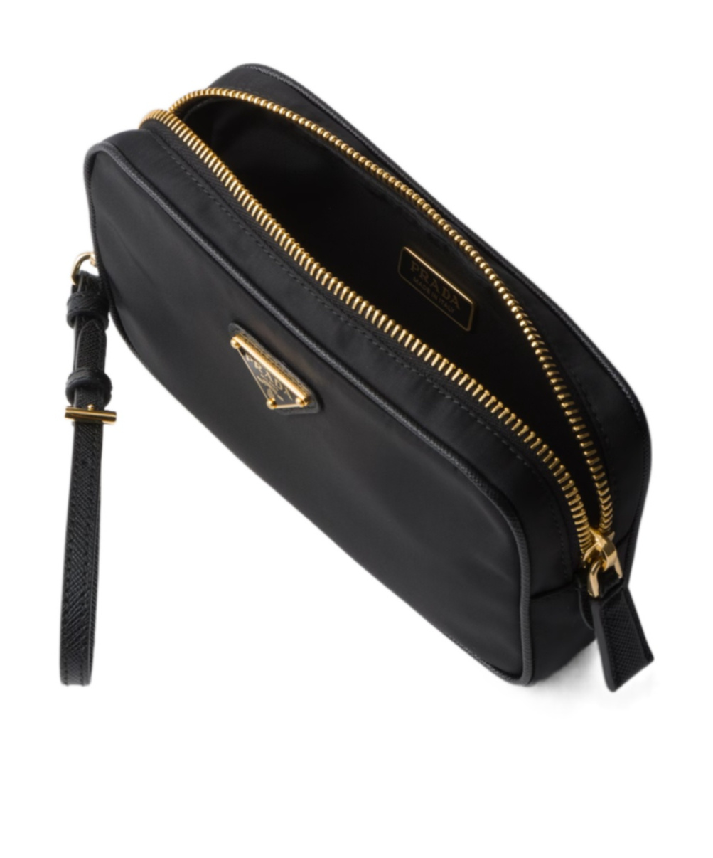 Prada Re-edition 1978 Re-nylon And Saffiano Leather Pouch In Black
