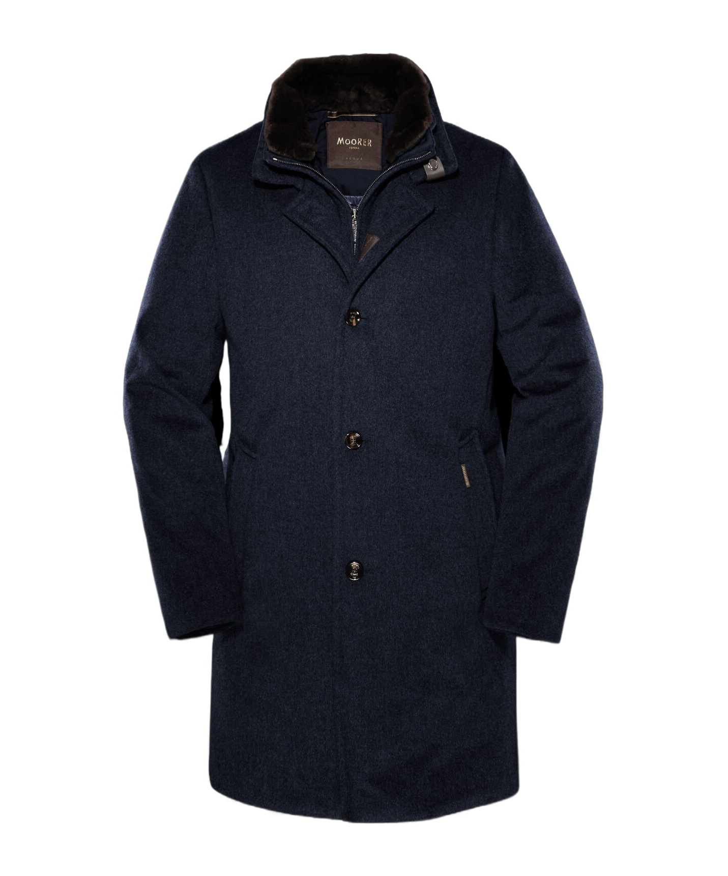 Moorer Long-sleeved Coat In Black