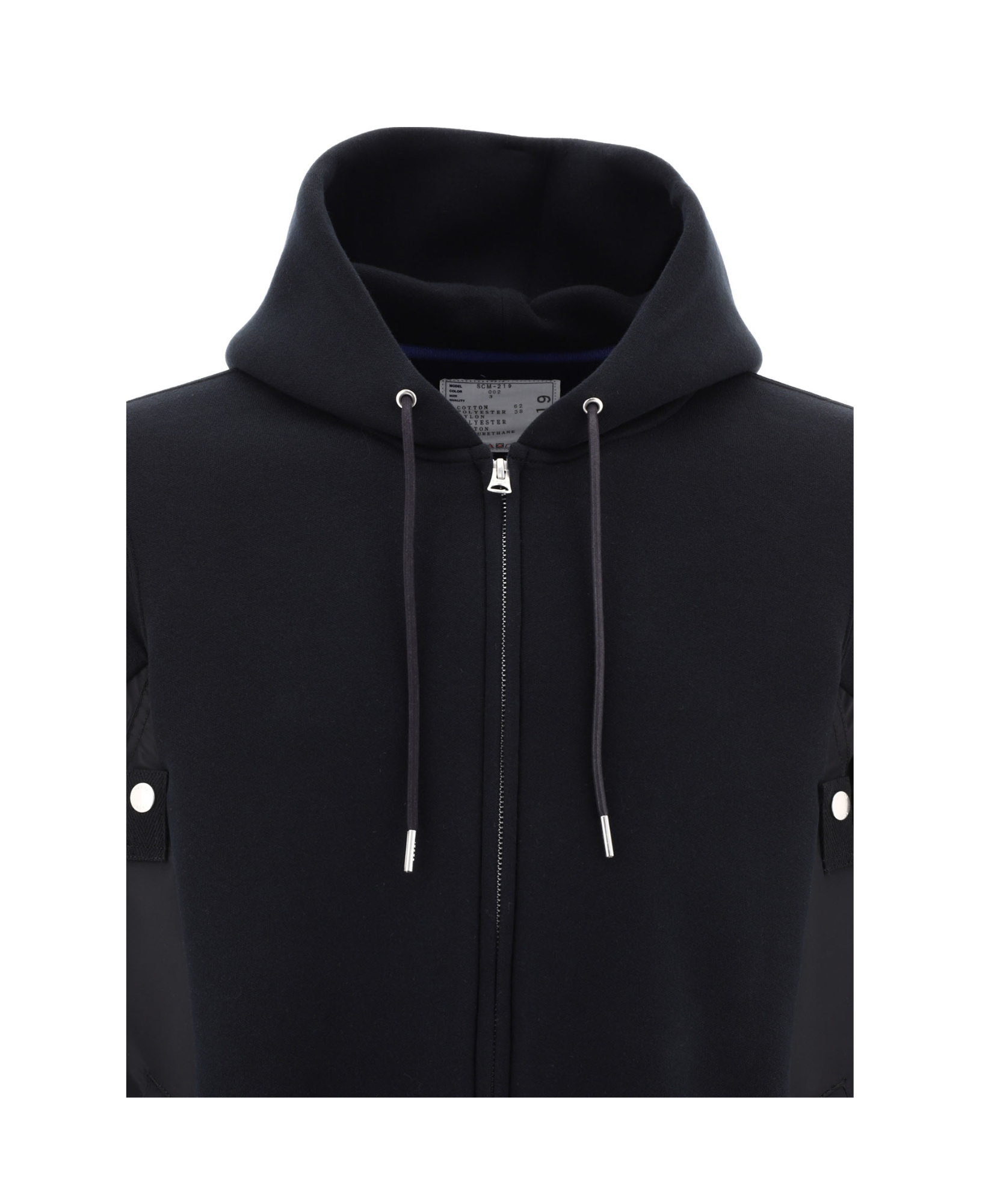 Sacai Men's Hybrid Zippered Hoodie In Black