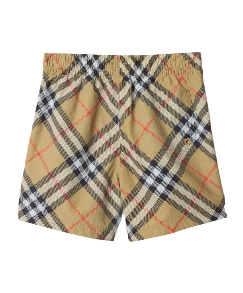 Burberry Nova-check Swim Shorts In Nude