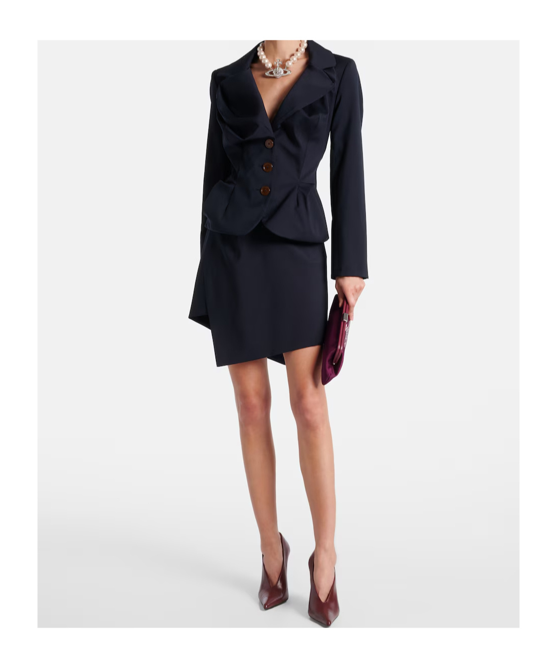 Vivienne Westwood Infinity Virgin Wool Miniskirt In Blue