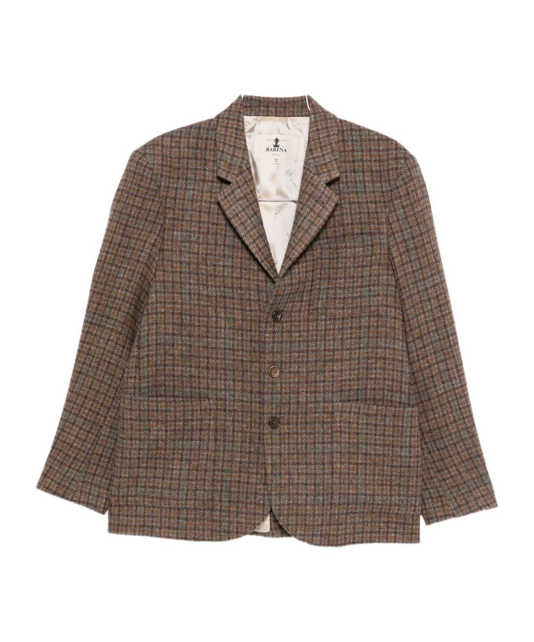 Barena Venezia Checked Three-button Blazer In Brown