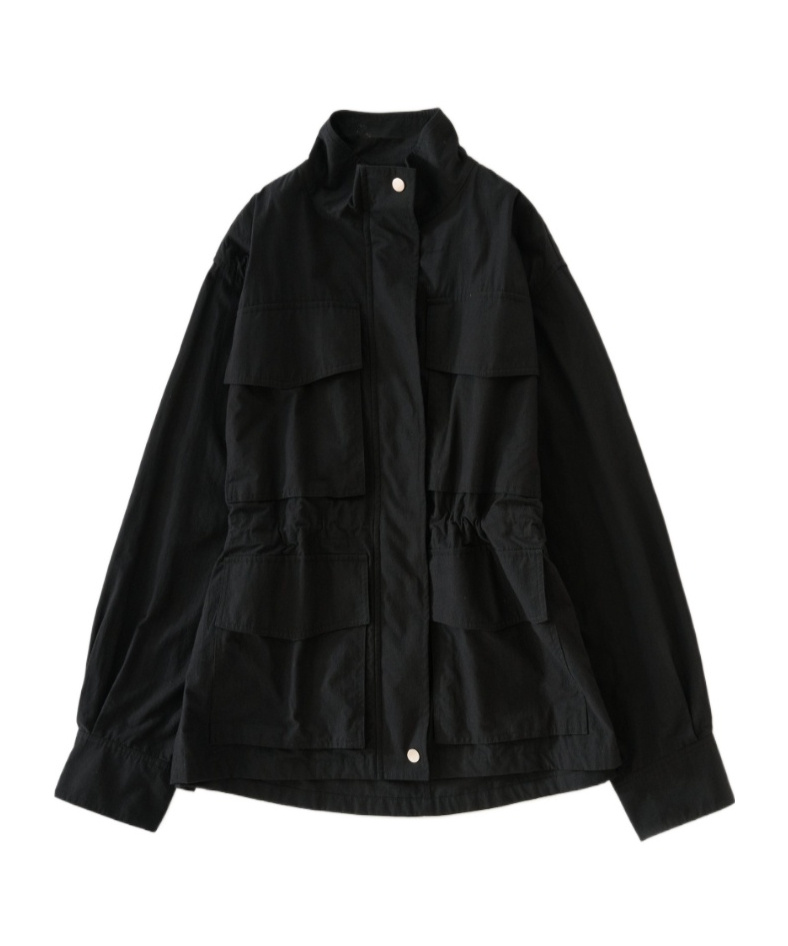Studio Nicholson Elasticated-waist Multi-pocket Jacket In Black