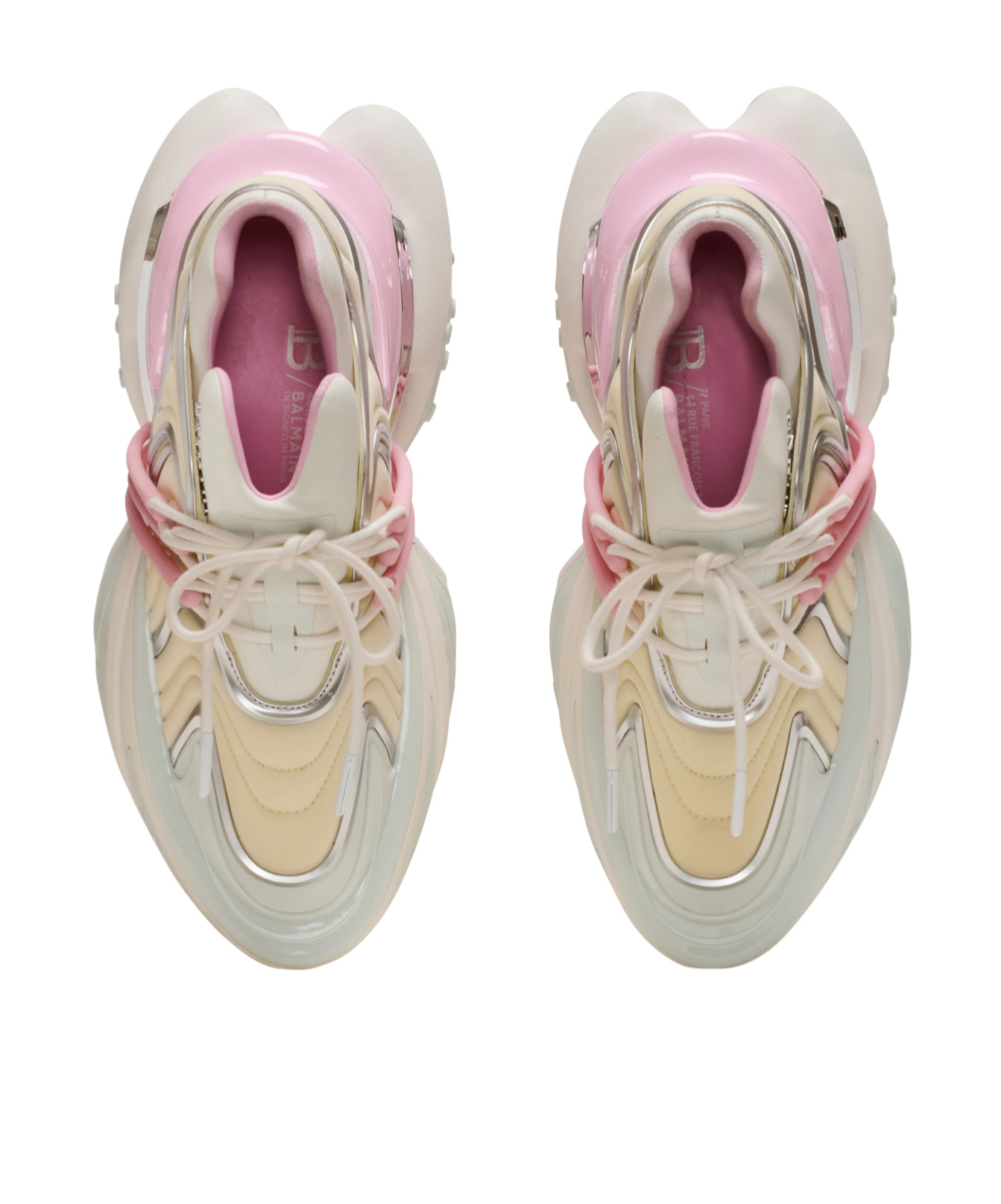 Shop Balmain Unicorn Wave Trainers In Neoprene And Calfskin In Nude