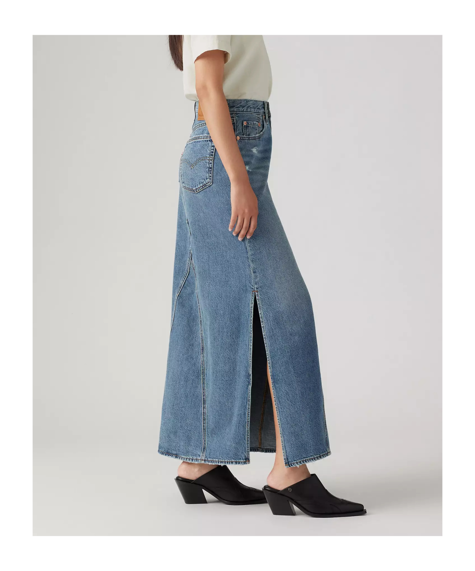 Levi's Icon Denim Midi Skirt In Blue