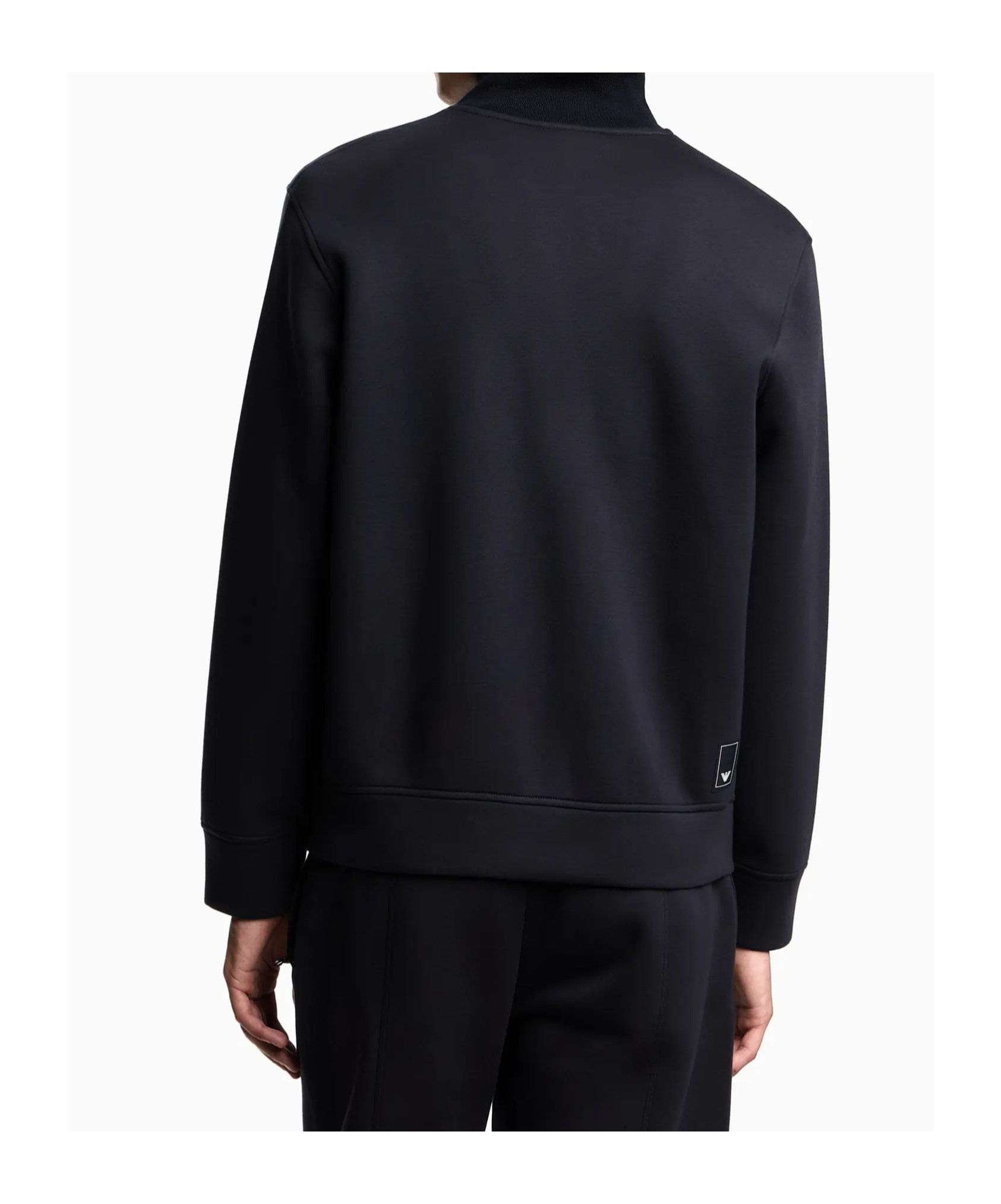 Emporio Armani Travel Essentials Full-zip Sweatshirt In Double Jersey In Blue