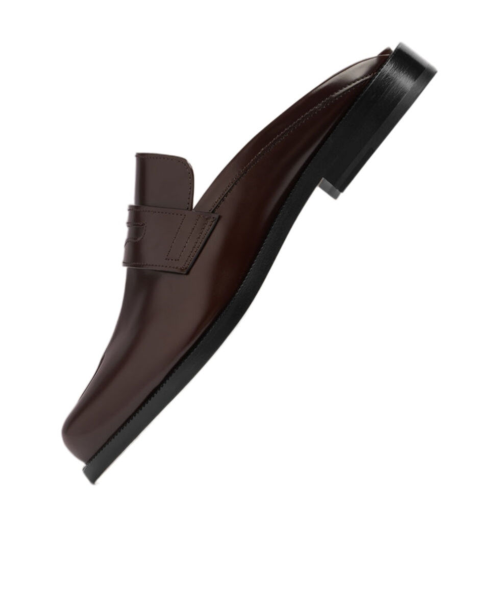 Maison Margiela Leather Sandals With Round Toe Design In Brown