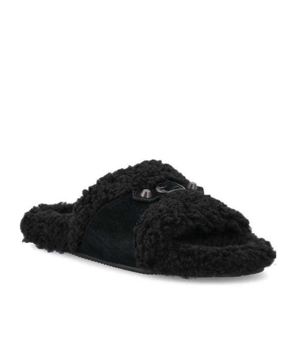 Balenciaga Buckle Strap Slides In Black