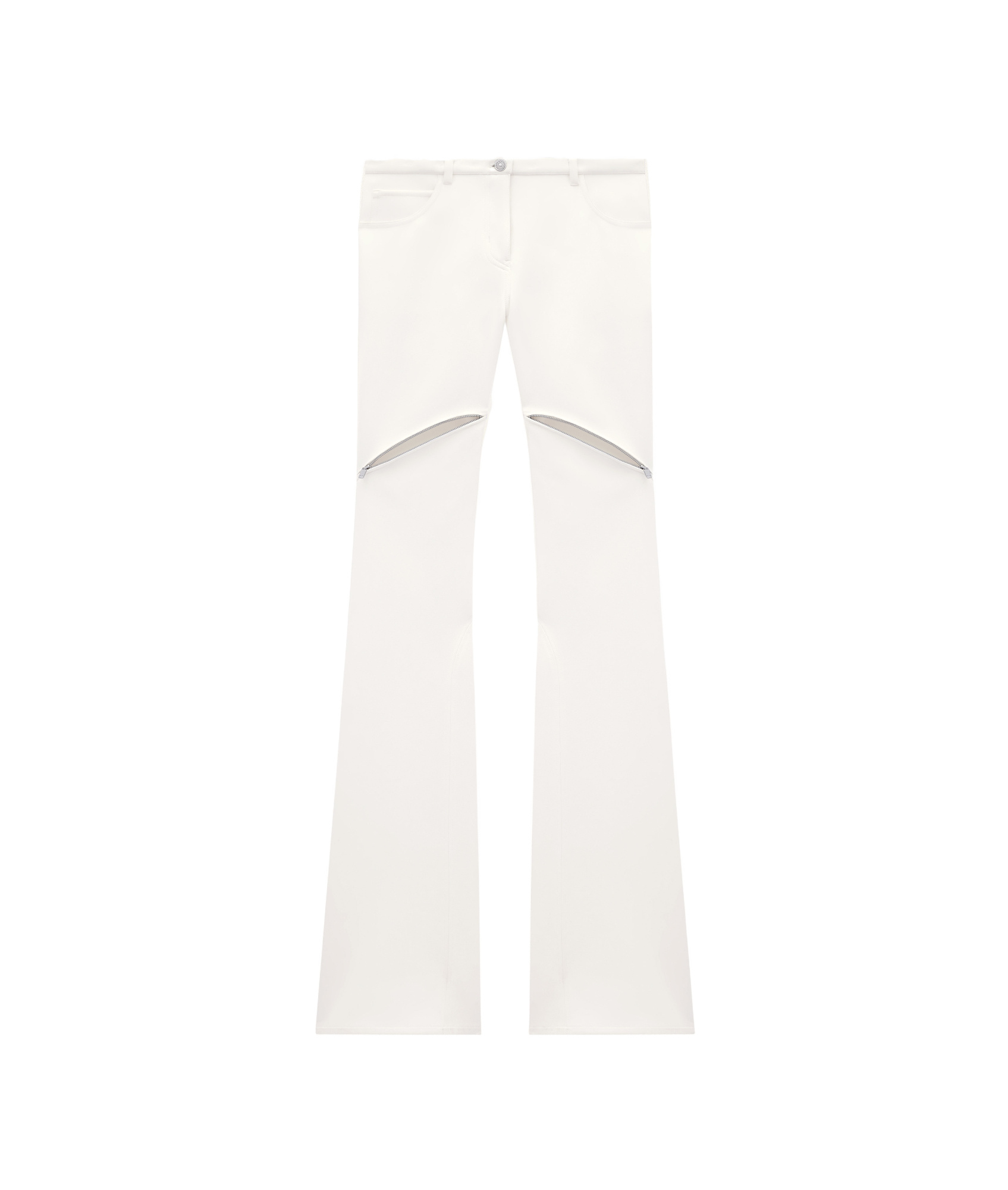 Courrèges Ellipse Zipped Twill Trousers In White