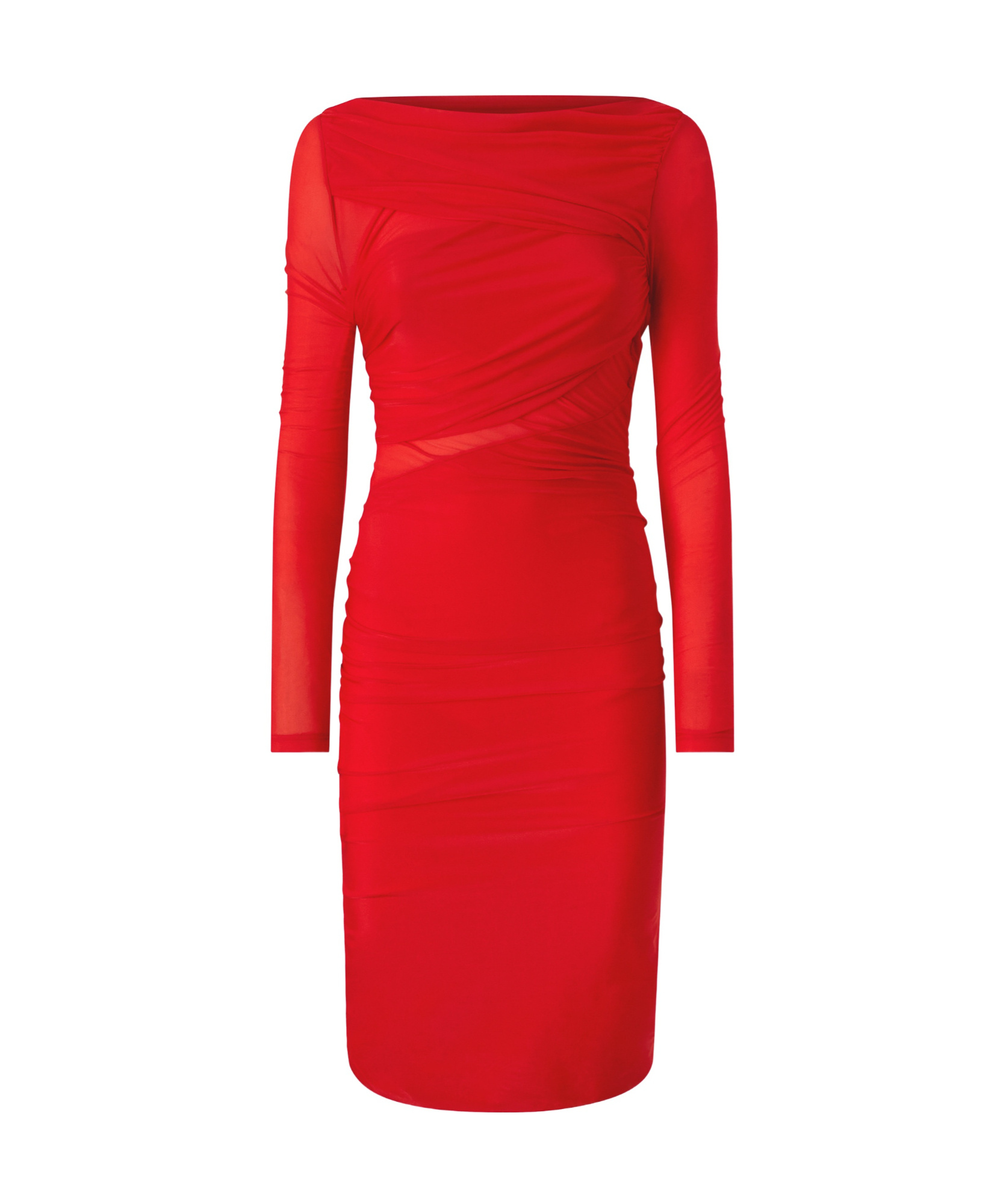 Shop Pinko Gathered Dress In Red