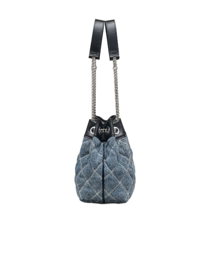 Shop Marc Jacobs The Quilted Denim Chain Sack Bag