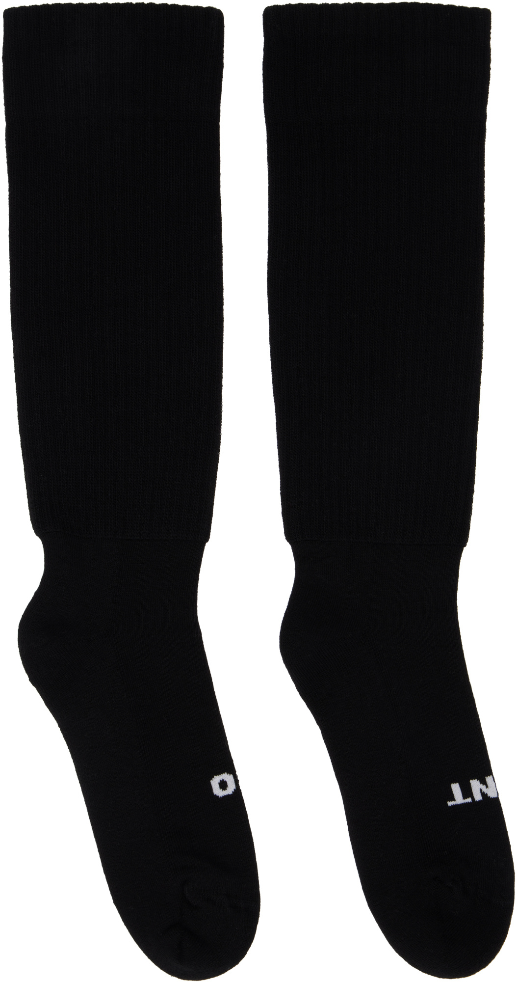 Rick Owens Intarsia-motif Socks In Black