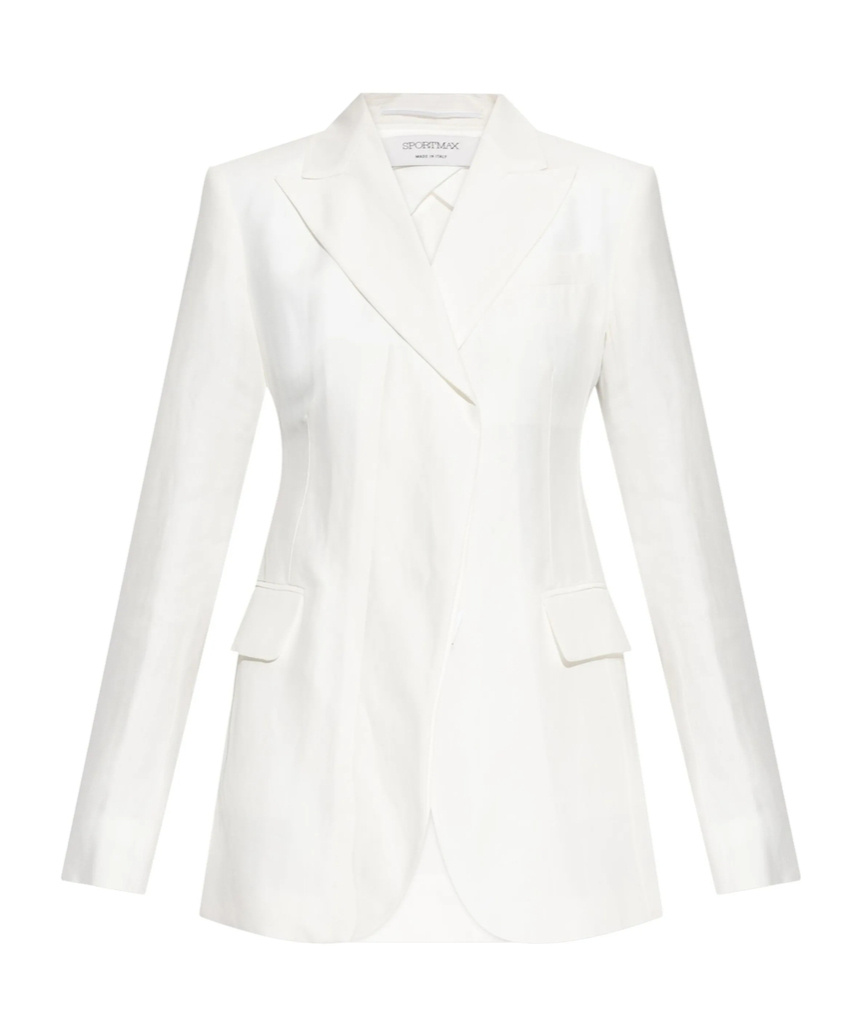 Sportmax Long-sleeved Suit Jacket In White