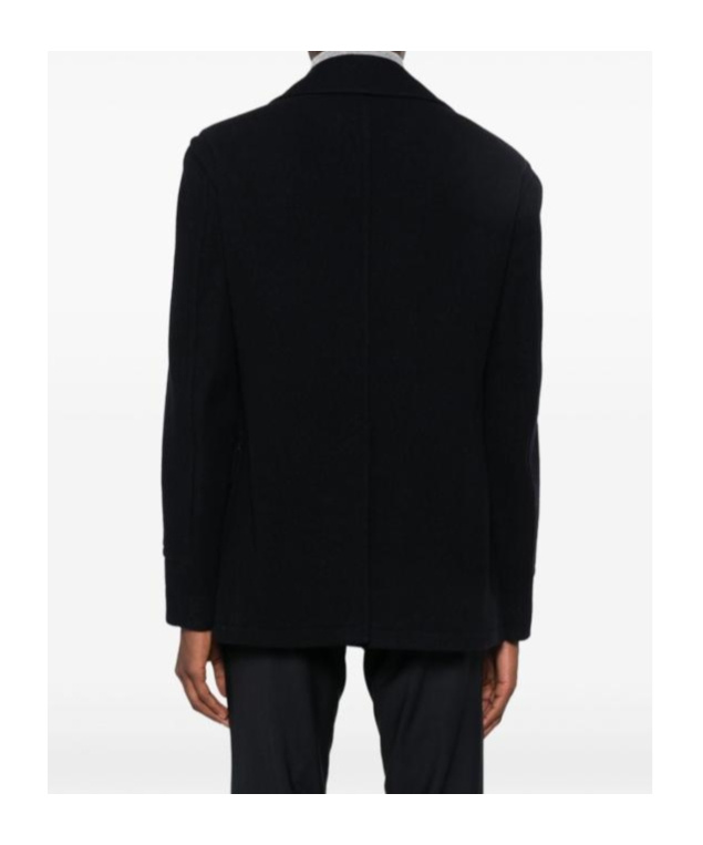 Shop Tagliatore Long-sleeved Coat In Black