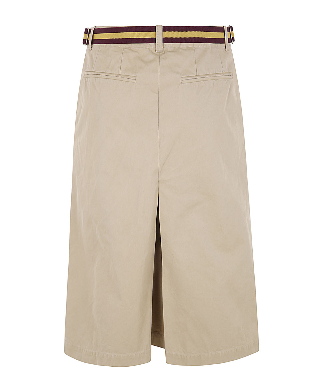 Dries Van Noten Sulia Belted A-line Cotton Skirt In Nude