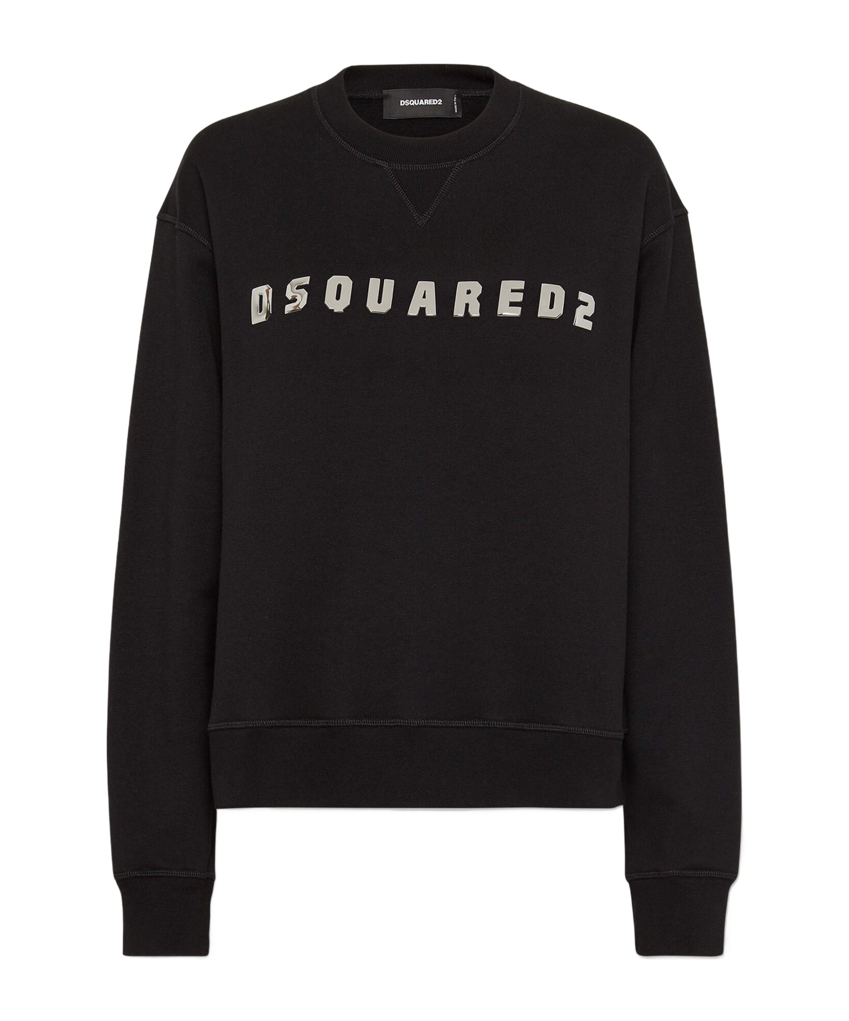 Dsquared2 Relaxed Fit Black Sweatshirts With Bold Logo In Black