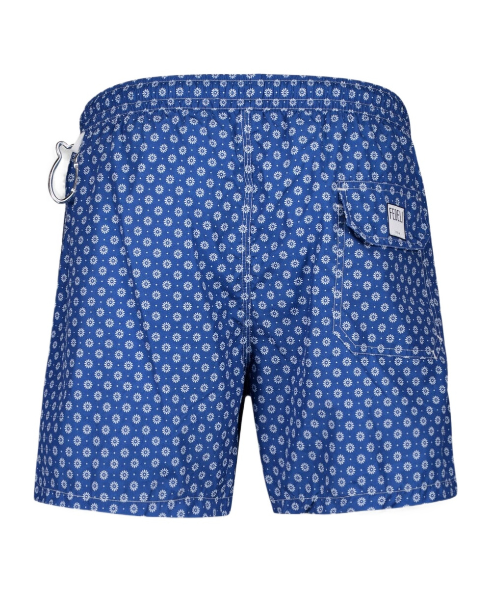 Fedeli Elastic Waist Shorts In Blue