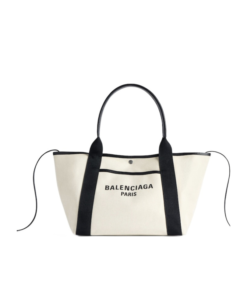 Balenciaga Blackwhite Biarritz S Shopping Bag In White