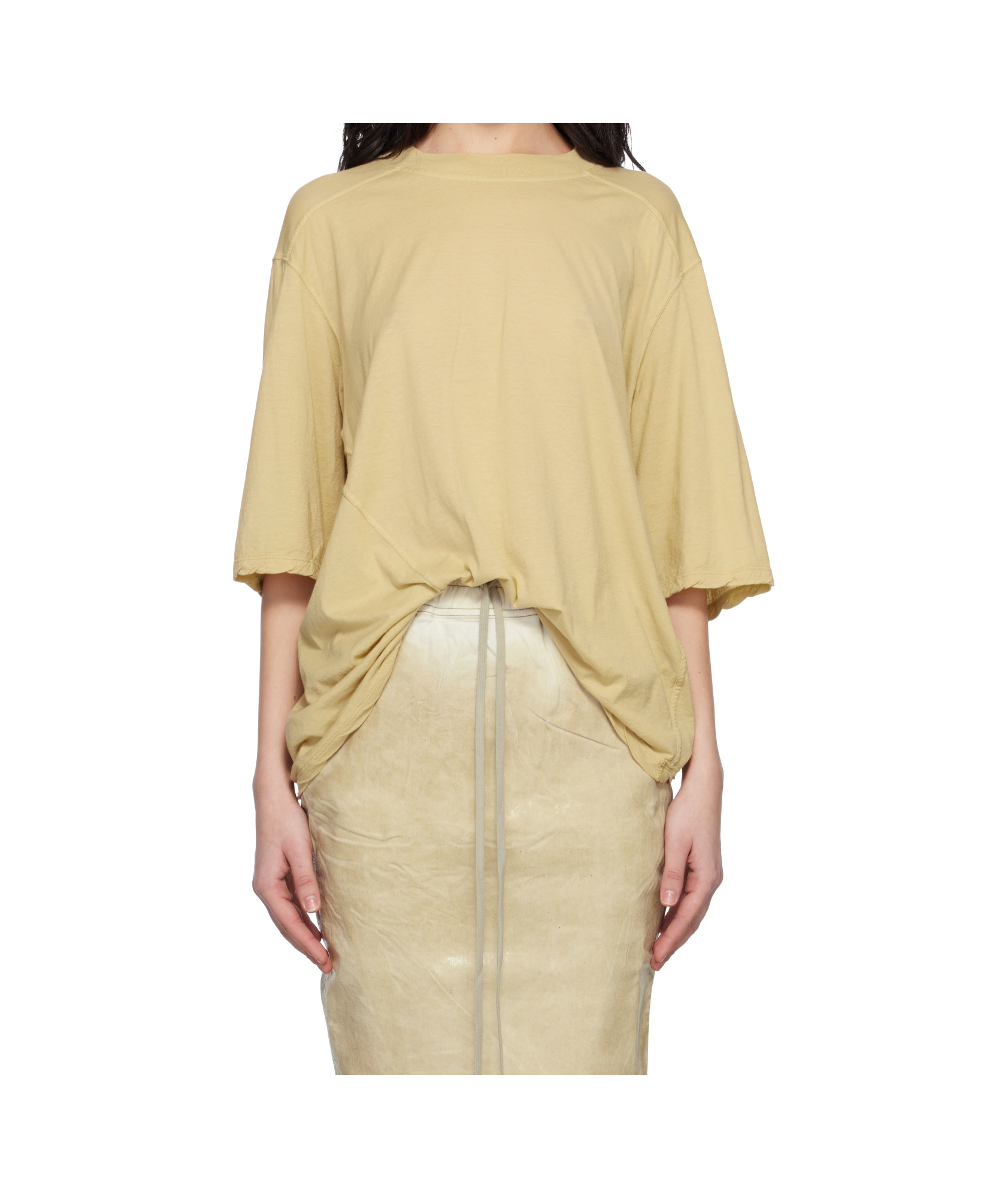 Rick Owens Drkshdw Beige Hollywood Walrus T-shirt In Nude
