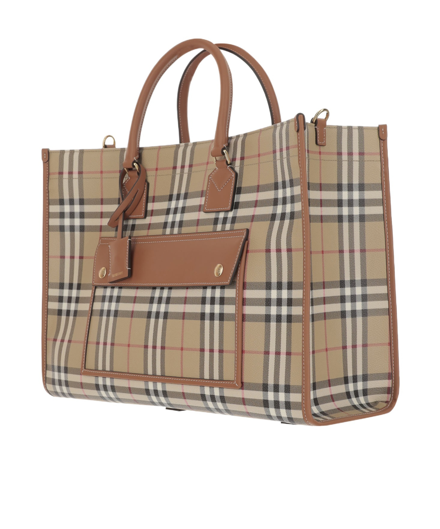 Burberry Check Pattern Shopper Tote Bag