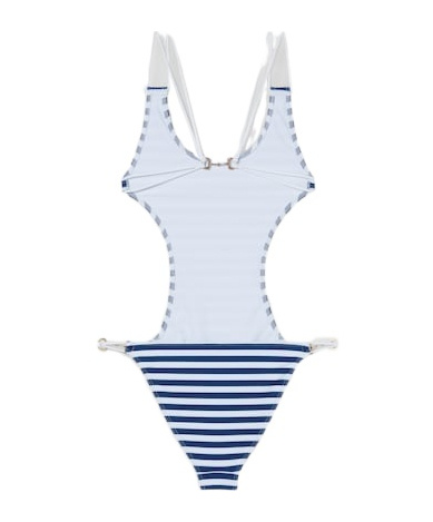 Gucci Printed Stretch Jersey Swimsuit In Blue