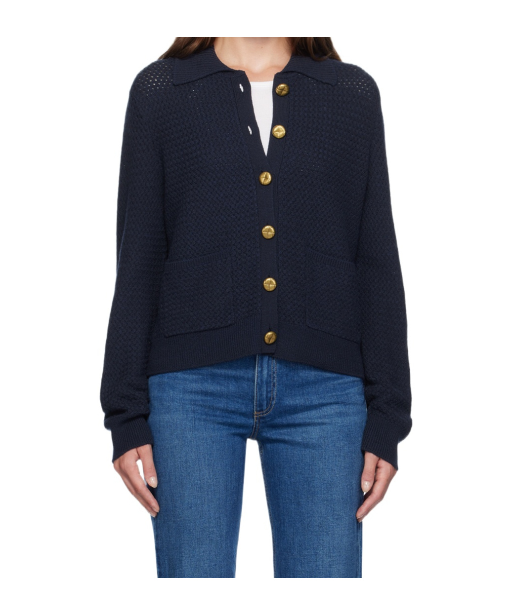 Rag & Bone Jax Button Long-sleeved Knitted Cardigan In Black