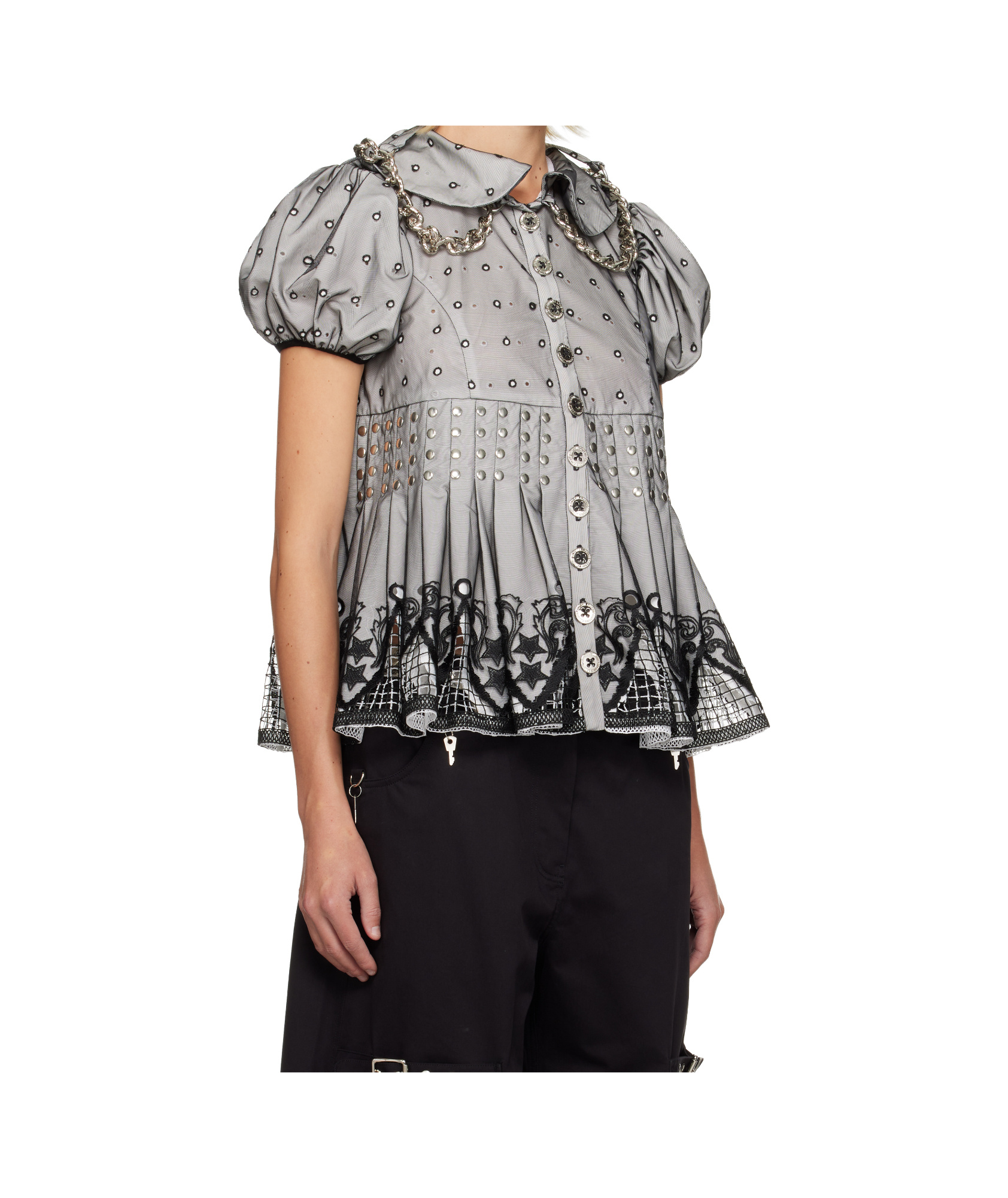Chopova Lowena Beryl Short Sleeve Shirt In Black