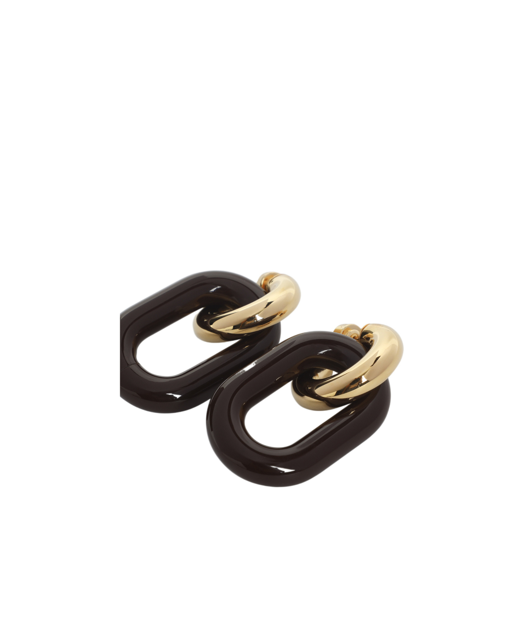 Marni Chunky Hoop Earrings Gold-tone Finish In Black
