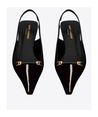 SAINT LAURENT CARINE SLINGBACK PUMPS IN PATENT LEATHER