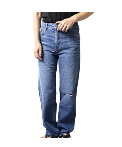 Calvin Klein Waistband Denim Trousers In Blue